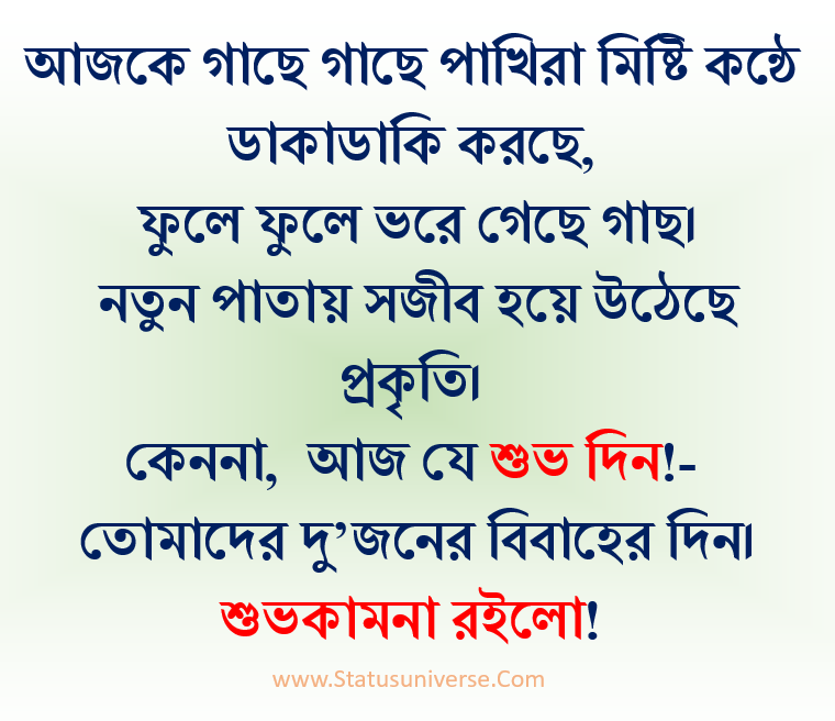 বিবাহের অভিনন্দন বার্তা