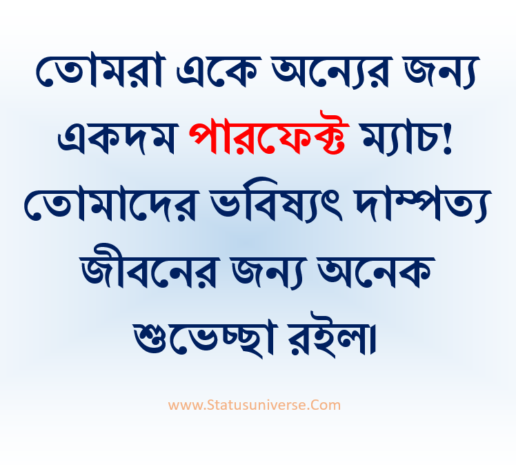 শুভ বিবাহের প্রীতি ও শুভেচ্ছা